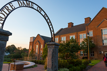 NDMU Arch with Knott Science Center