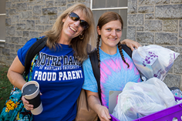 Mom and daughter on move-in day