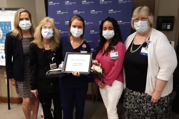 Lyndsay Rehak with her Nurse of the Year award