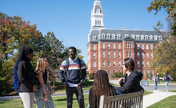 A group of students talking