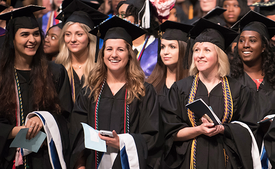 Women's College Graduates at Commencement Ceremony