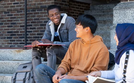 students talking in a group