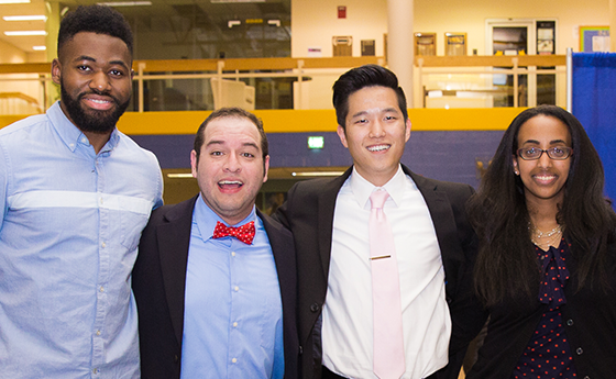 Group of grad students at an event