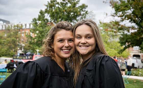 two female students smiling