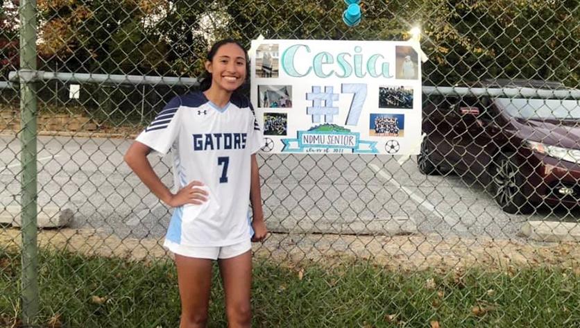 Cesia Diaz at her soccer senior day