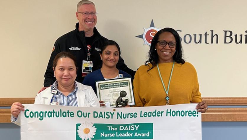 Suja Prashant with her DAISY Award