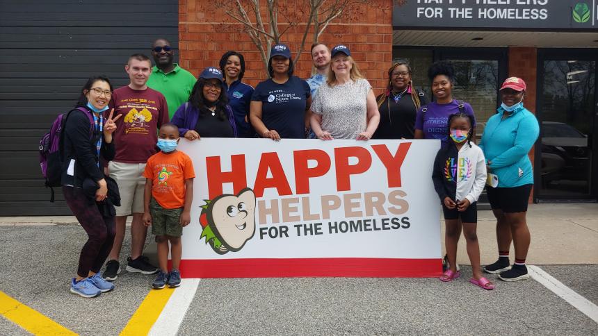 participants at happy helpers for the homeless