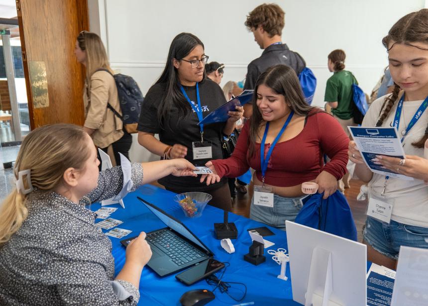 New Student Receiving their student ID