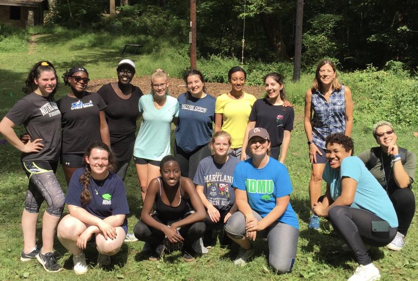 Members of the Emerging Leaders Living-Learning Community Members of the Emerging Leaders Living- Learning Community engaging in team building exercises accompanied by their LLC coaches Dr. Deborah Calhoun and Michelle Evans.