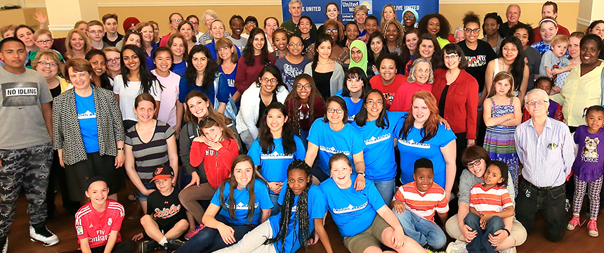 Large group photo of service participants