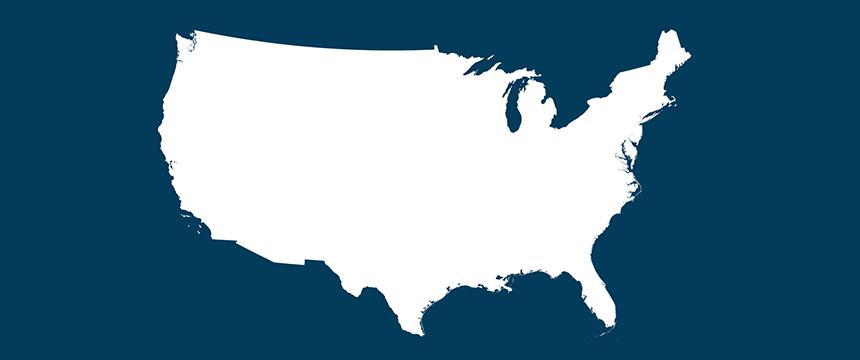 United States image in white on a Navy blue background