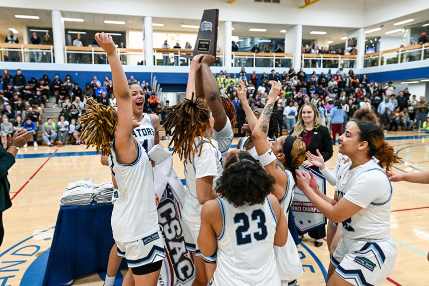 NDMU women's basketball celebrates its CSAC championship