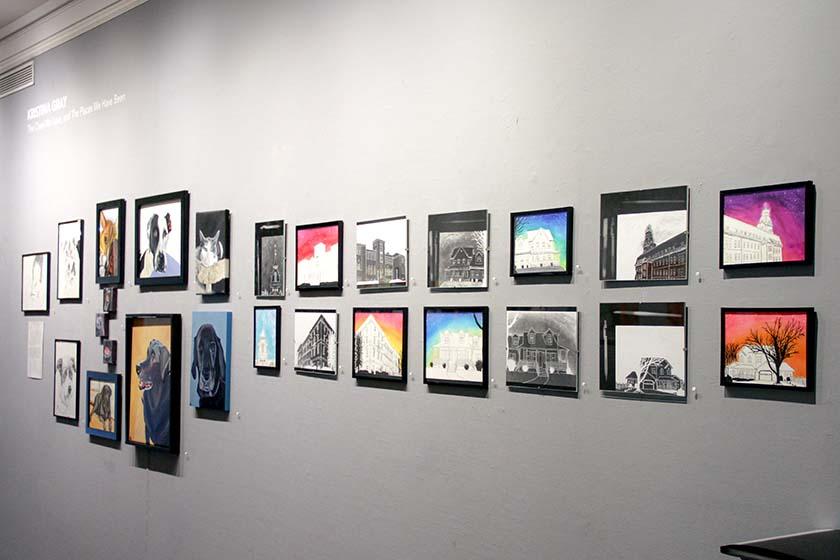 artworks hanging on wall