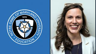 A headshot of Alicia Freeman next to the NDMU School of Education logo