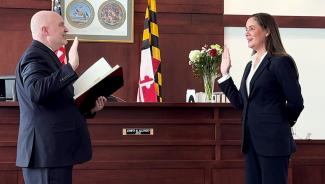 Jennifer Alexander during her swearing in ceremony