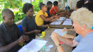 Sr. Sharon working with teachers in Haiti